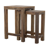 Galen Wooden Side Tables Set of 2 - Brown