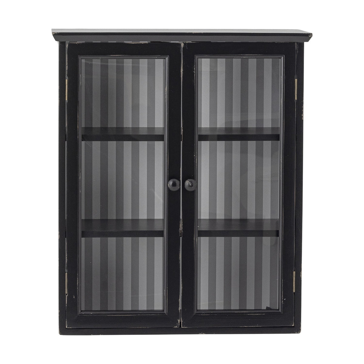 Hazem Striped Wooden Cabinet - Black