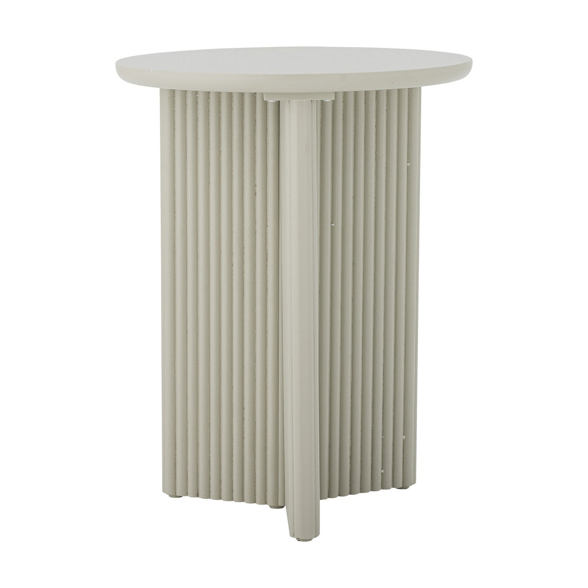 Edith Round Wooden Side Table - Grey