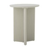 Edith Round Wooden Side Table - Grey