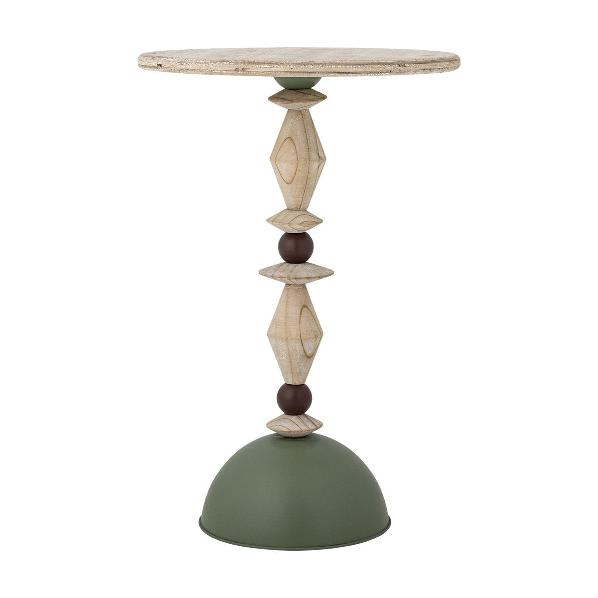 Mannelli Geometric Wooden Side Table - Green