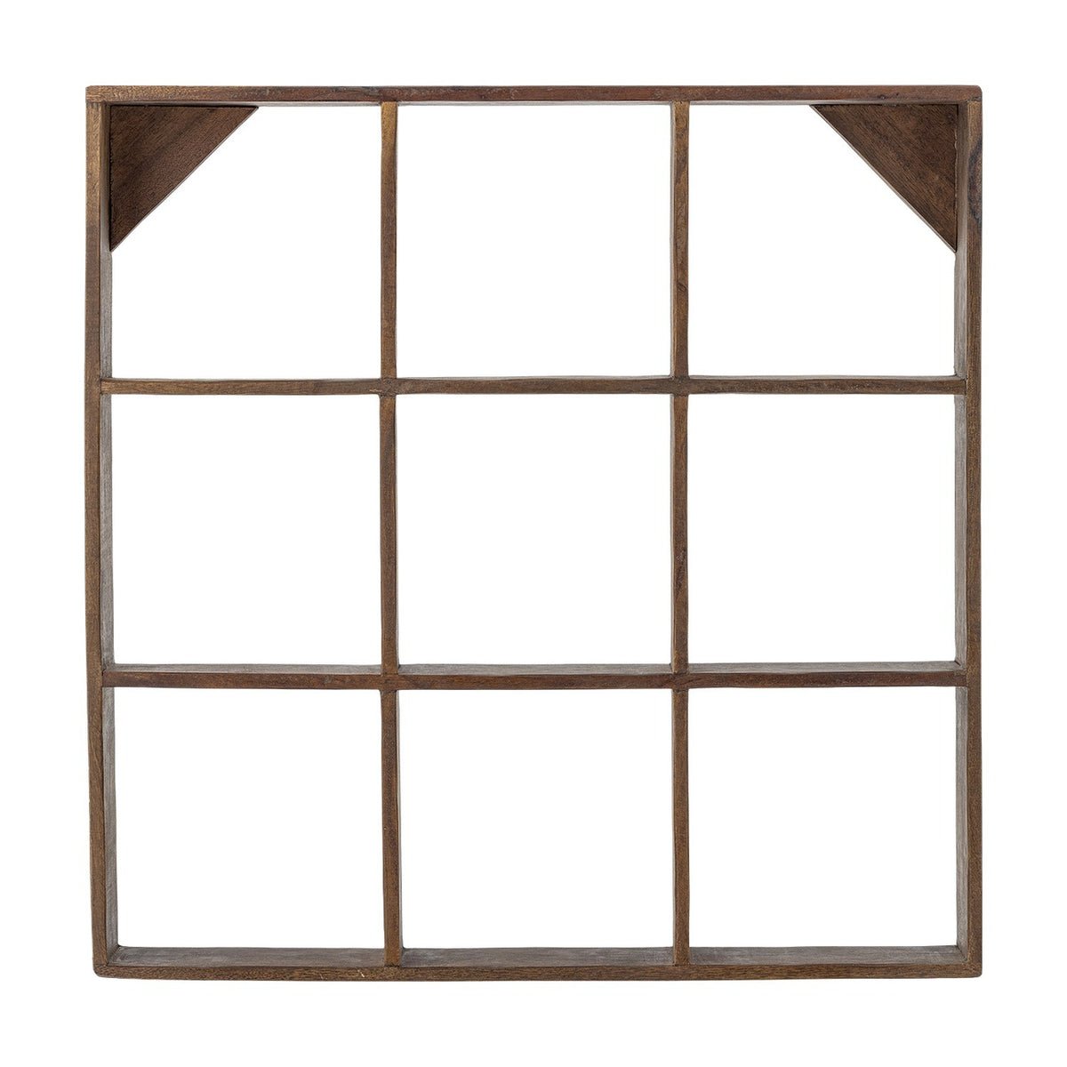 Tilo Square Wooden Wall Shelf - Brown
