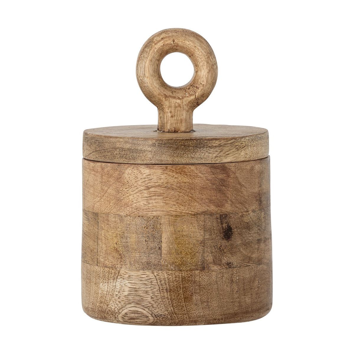 Nonnie Round Wooden Storage Jar with Lid 500ml - Brown