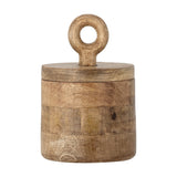 Nonnie Round Wooden Storage Jar with Lid 500ml - Brown