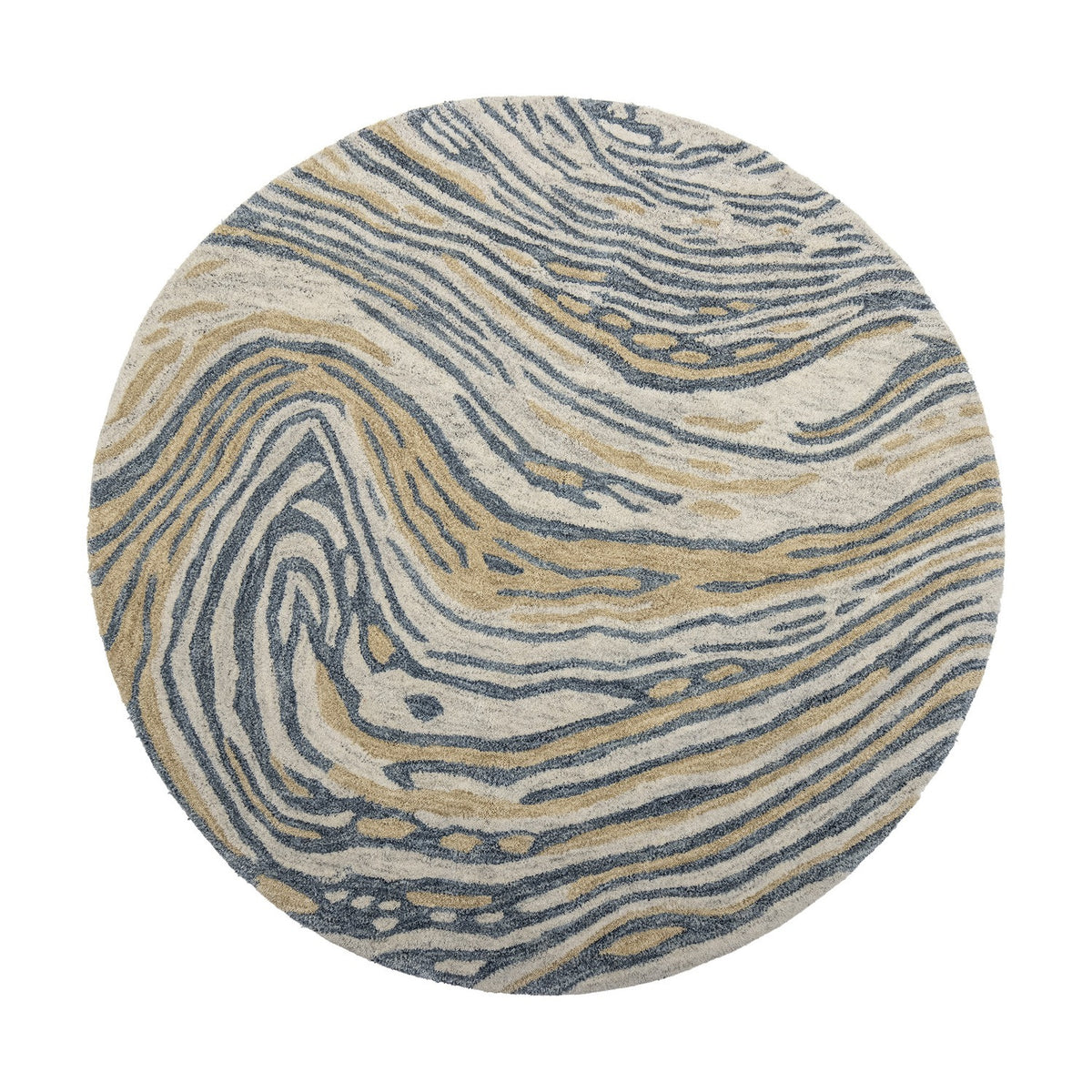 Tiger Round Wool Rug 120cm - Multi