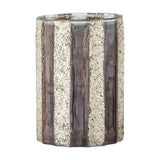 Cicilia Striped Glass Christmas Tealight Holder - Champagne