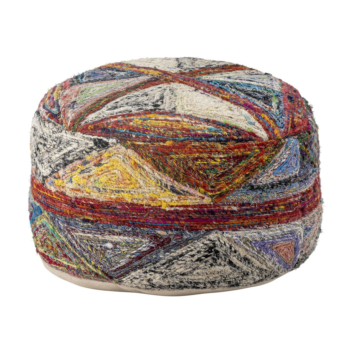 Torano Round Cotton Pouffe - Multi