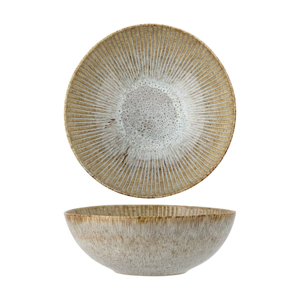 Fleur Stoneware Bowl 27cm - Beige