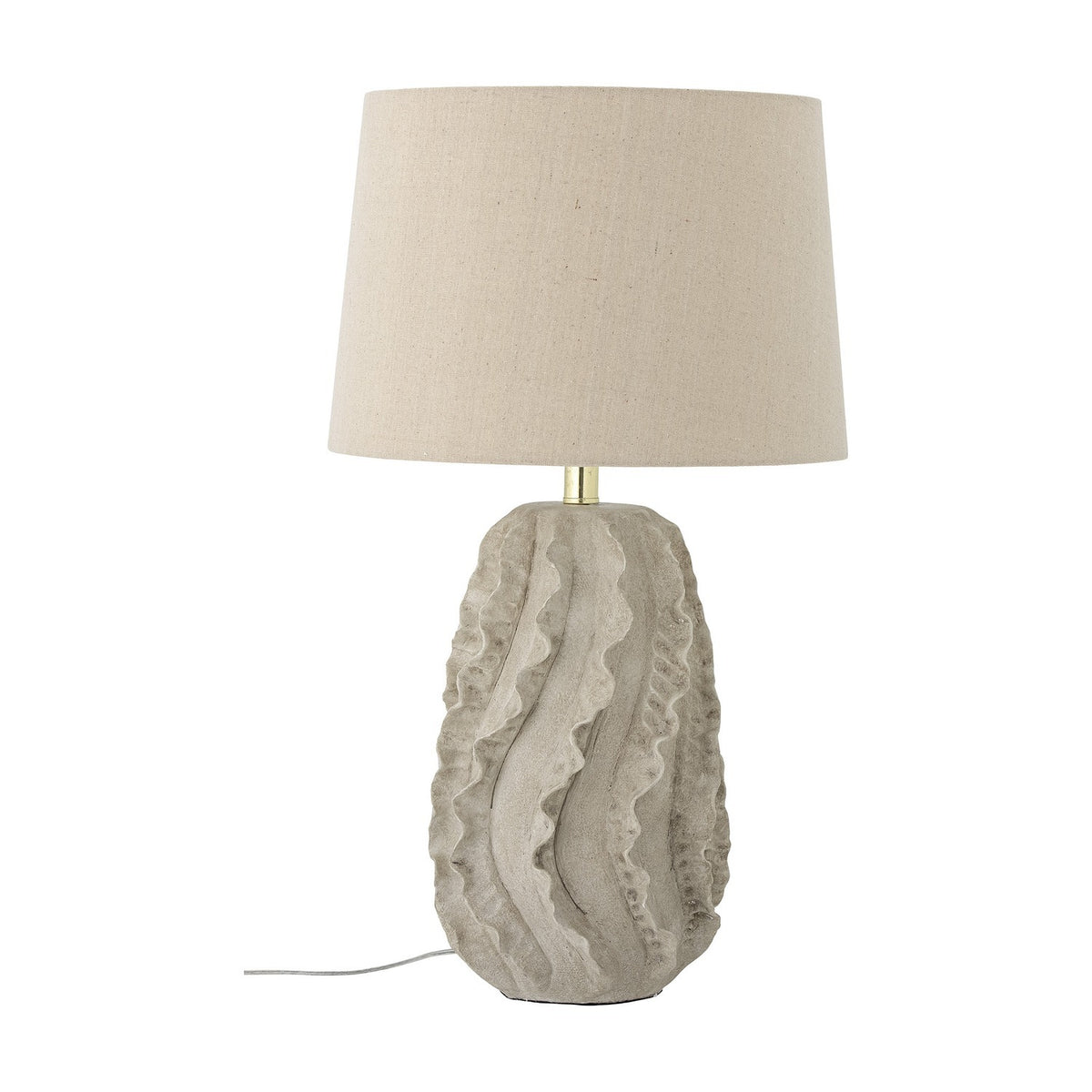 Natika Stoneware Table Lamp with Linen Shade - Beige
