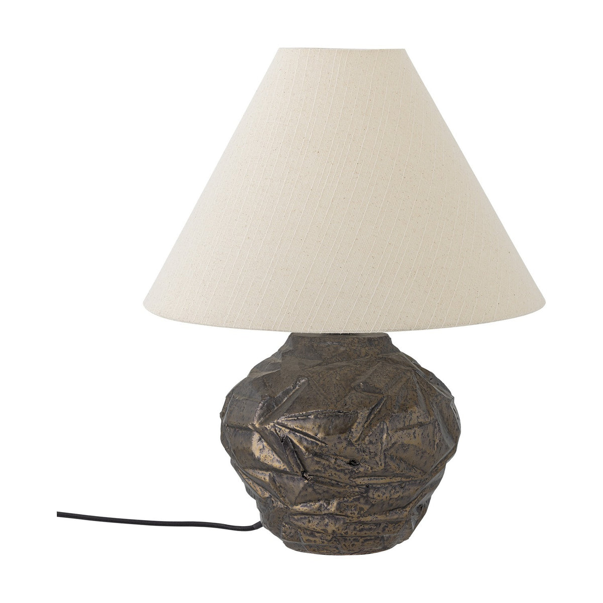 Carolla Stoneware Table Lamp with Linen Shade - Brown