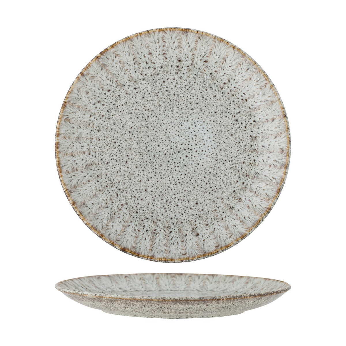 Fleur Stoneware Dinner Plate - Grey