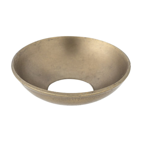 Fargo Iron Candle Cuff in Gold, a small round iron candle drip tray with a shallow flared hollow and centre opening, shown on a plain white background.
