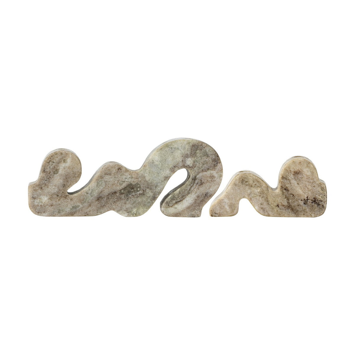 Liabella Marbled Marble Candle Holders Set of 2 - Grey