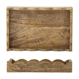 Namira Wavy Wooden Tray - Brown