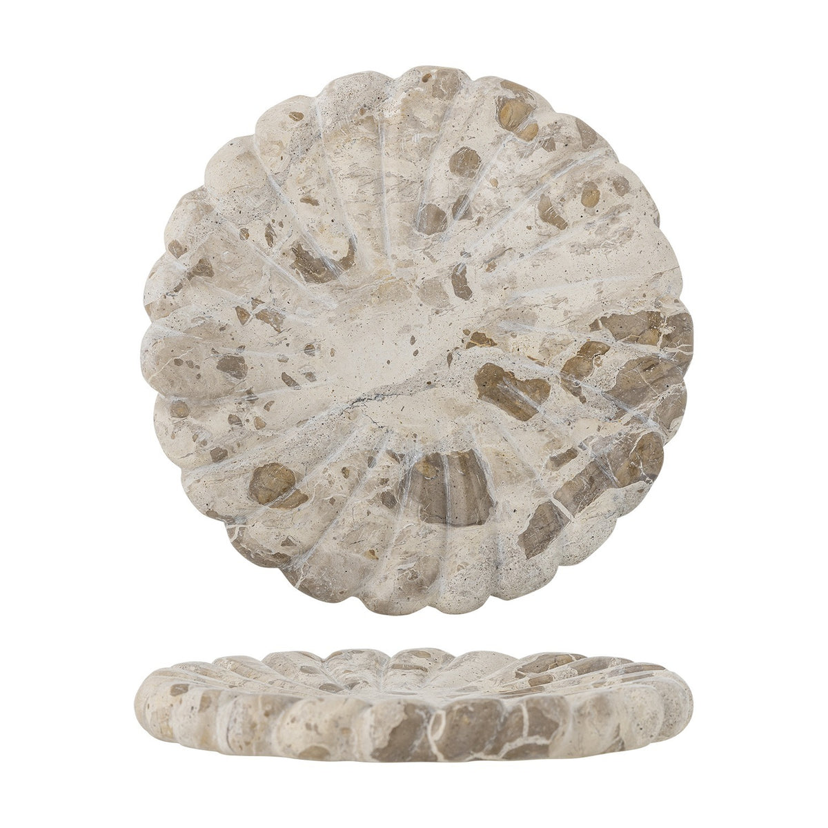 Marlie Round Marble Tray - Beige