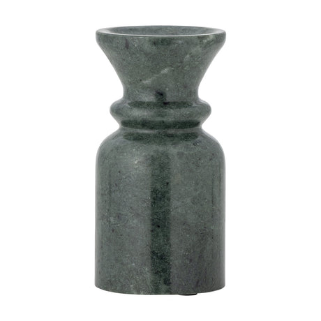 Sicilia Marble Candle Holder 15.5cm in green, with a flared cup top, rounded collar, and straight column base in a polished finish, shown on a plain white background.