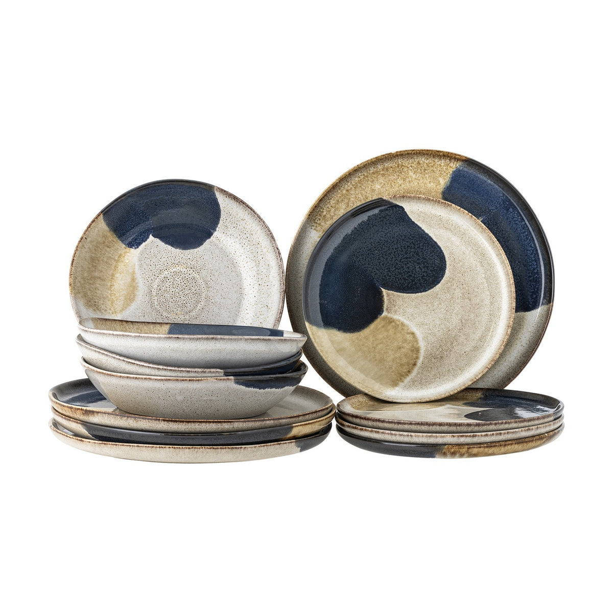 Jules Stoneware Dinner Set of 12 - Multi
