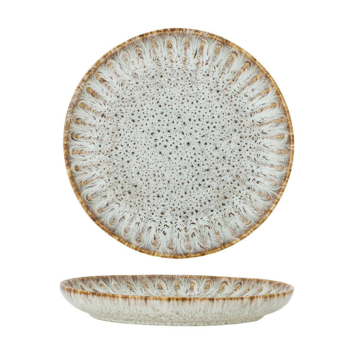 Fleur Stoneware Plate - Cream