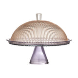 Tayo Round Glass Cake Stand with Lid - Multi