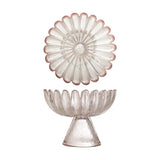 Nalu Glass Pedestal Bowl 13cm - Pink
