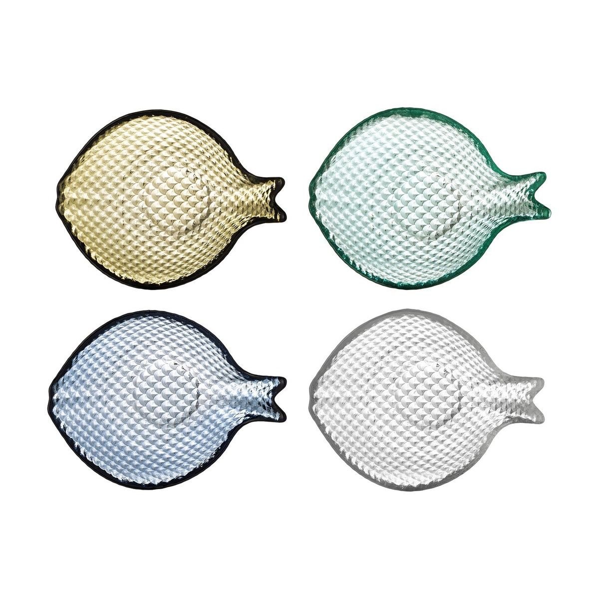 Yuta Fish Glass Bowls 14x10.5cm Set of 4 - Multi