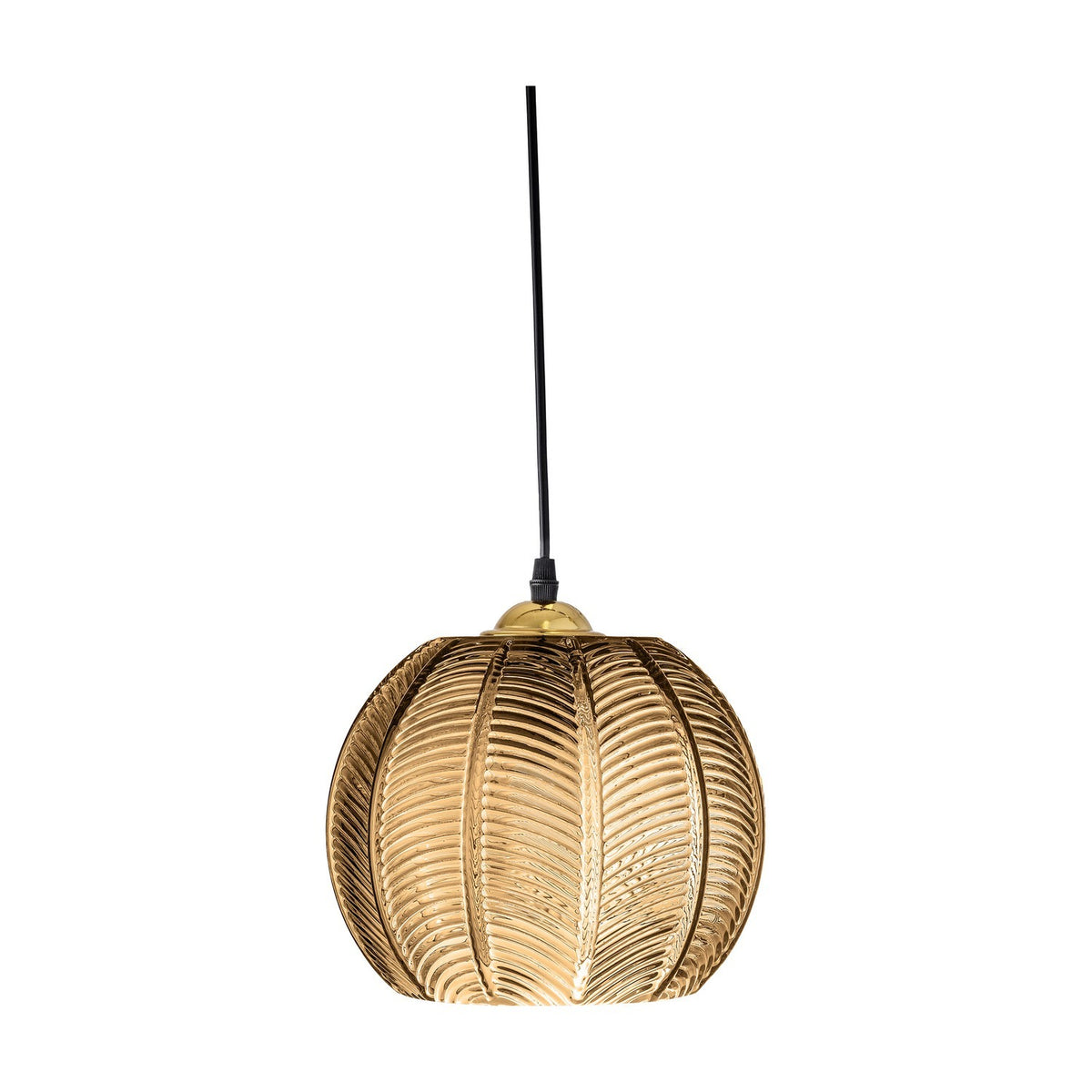 Adar Leaf Glass Pendant Light - Brown