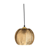 Adar Leaf Glass Pendant Light - Brown