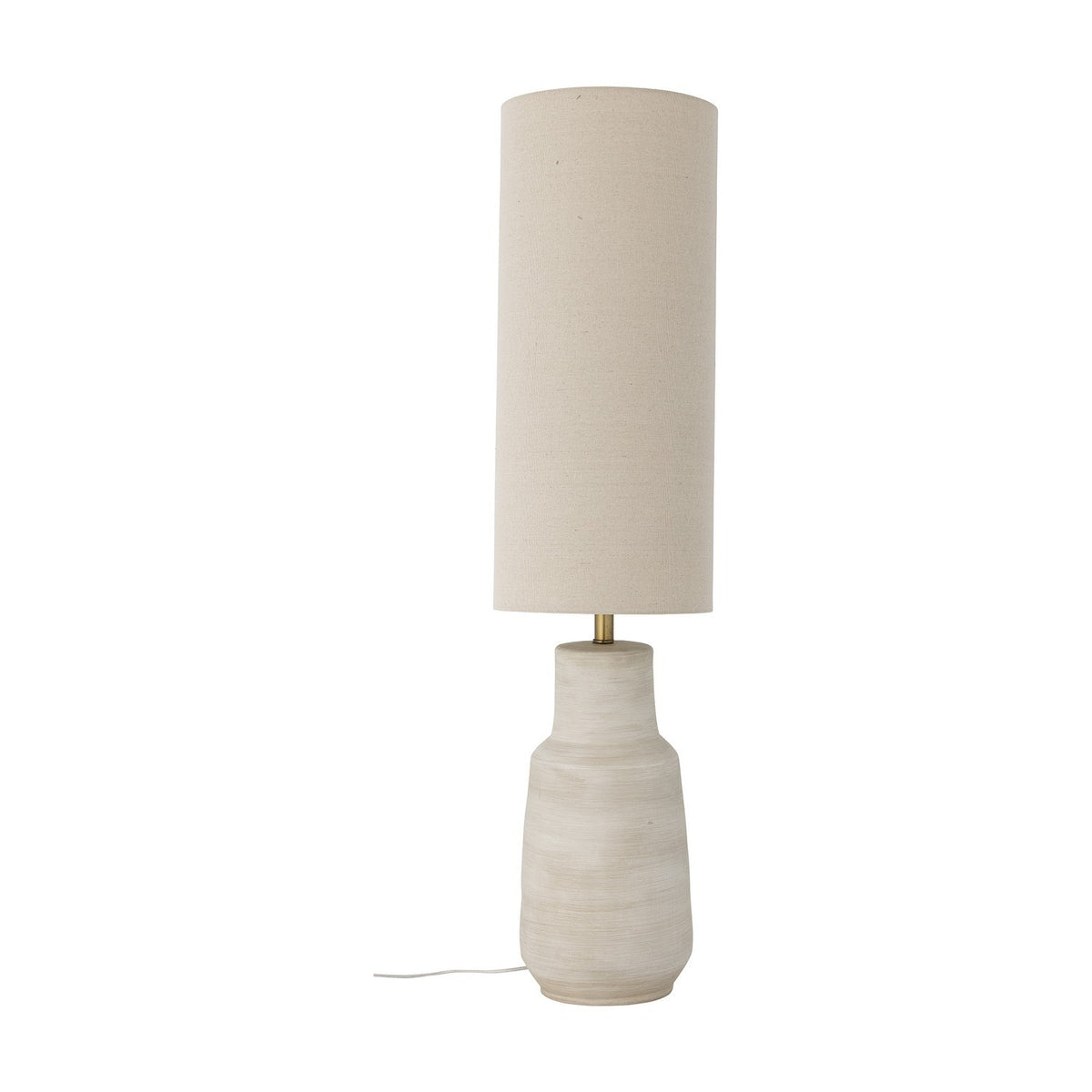 Linetta Stoneware Floor Lamp with Linen Shade - White