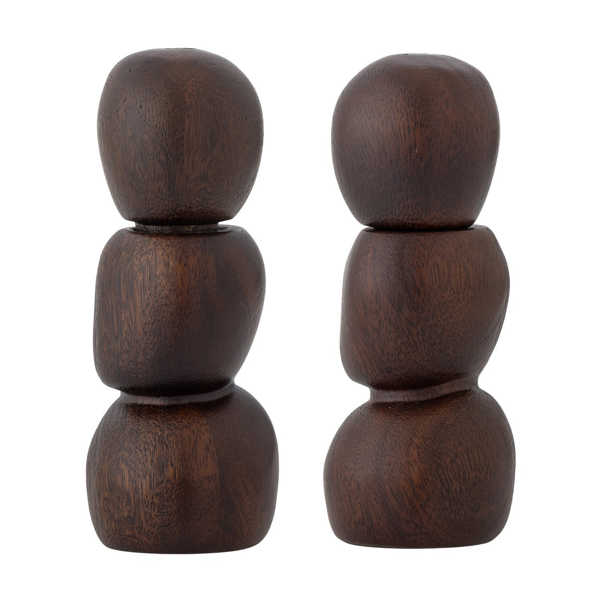 Salvi Pebble Wooden Salt & Pepper Grinders Set of 2 - Brown