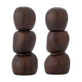 Salvi Pebble Wooden Salt & Pepper Grinders Set of 2 - Brown