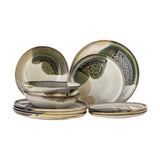 Jules Stoneware Dinner Set of 12 - Green