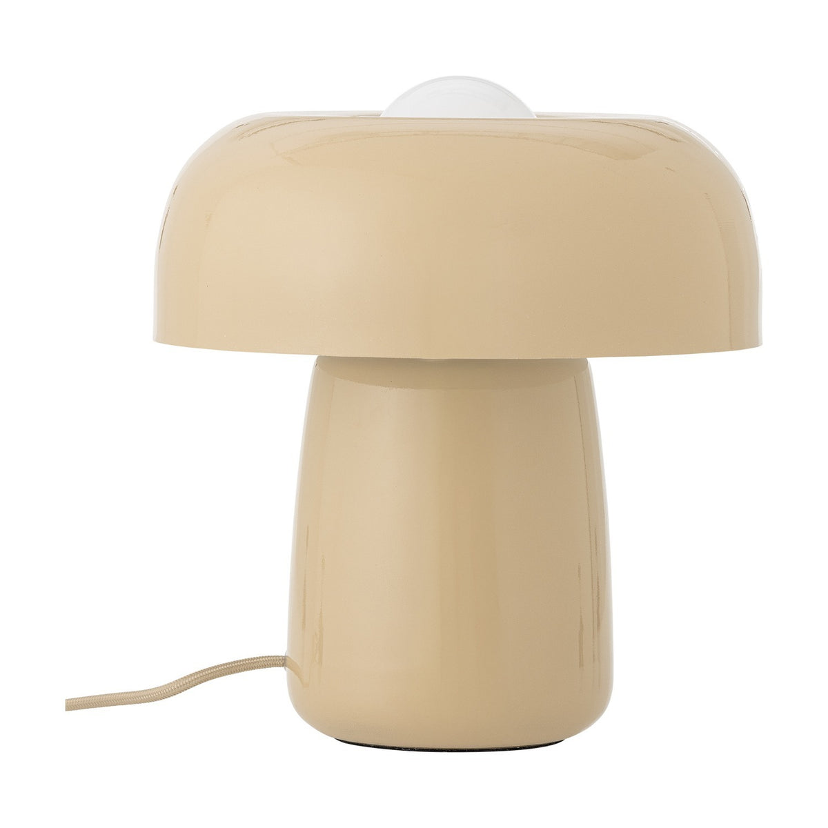 Ylva Mushroom Iron Table Lamp with Fabric Shade - Beige