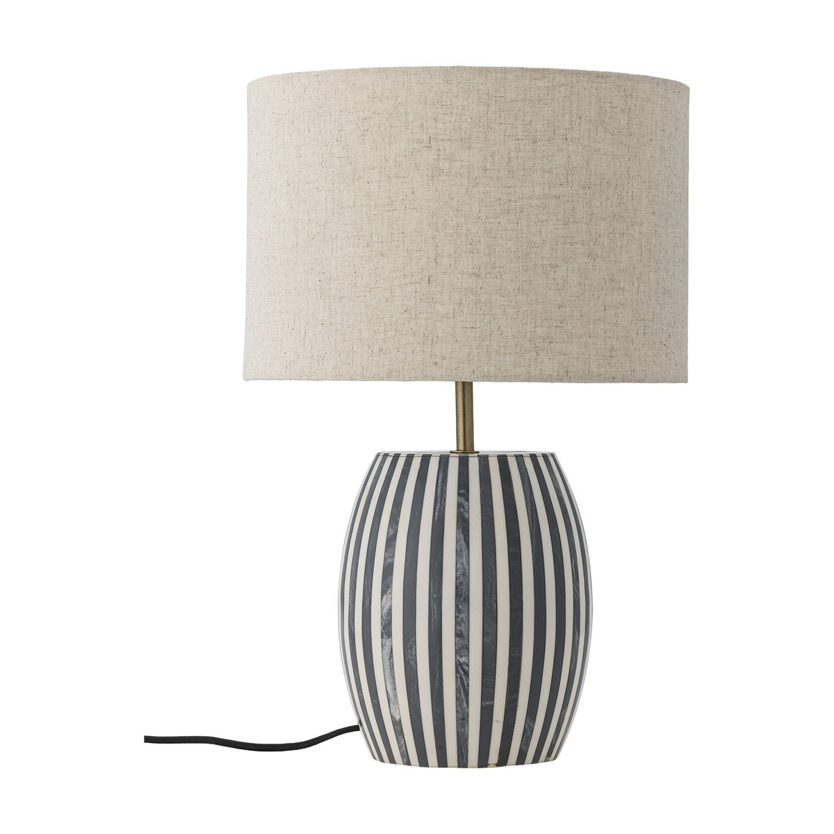 Tali Striped Iron Table Lamp with Linen Shade - Multi