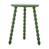 Salino Round Wooden Side Table - Green