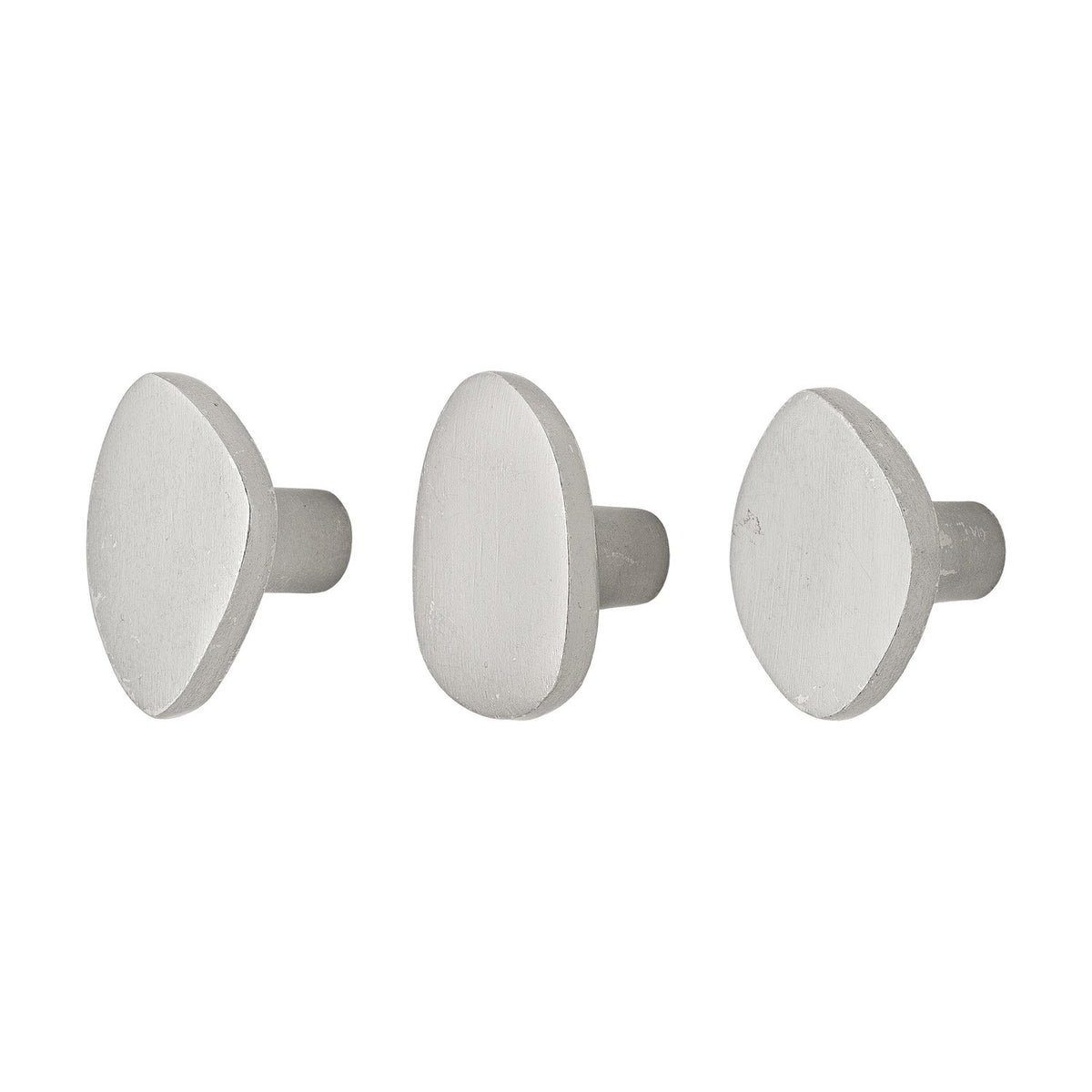 Ferri Aluminium Wall Hooks Set of 3 - Silver