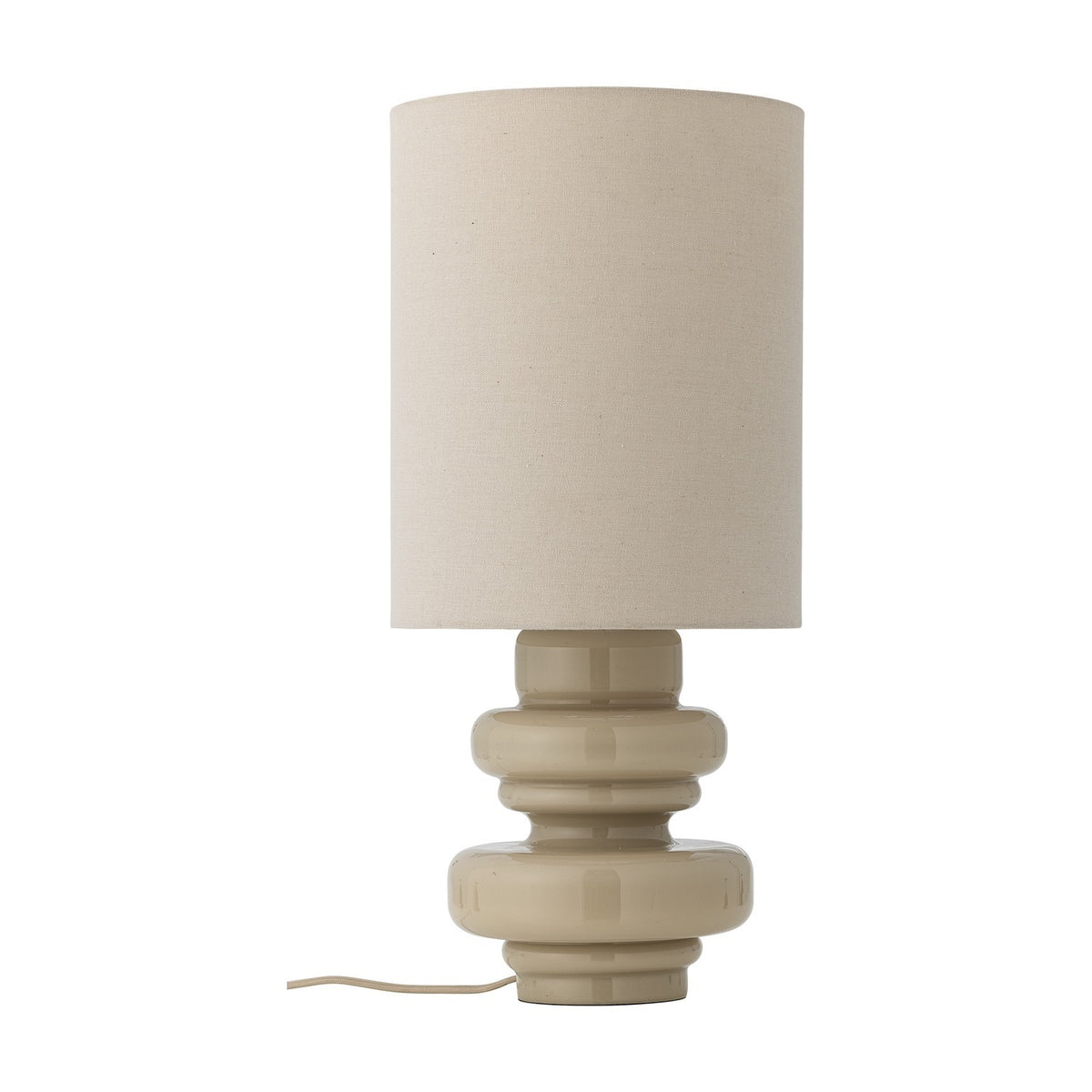 Fabiola Glass Table Lamp with Linen Shade - Beige