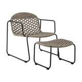 Calana Iron Lounge Chair with Footstool - Grey