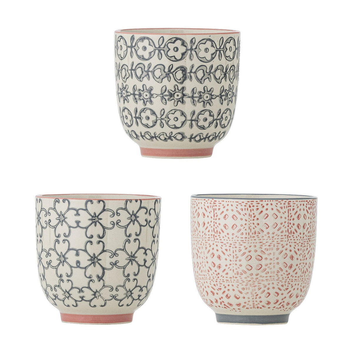 Cécile Stoneware Cups 150ml Set of 3 - Multi
