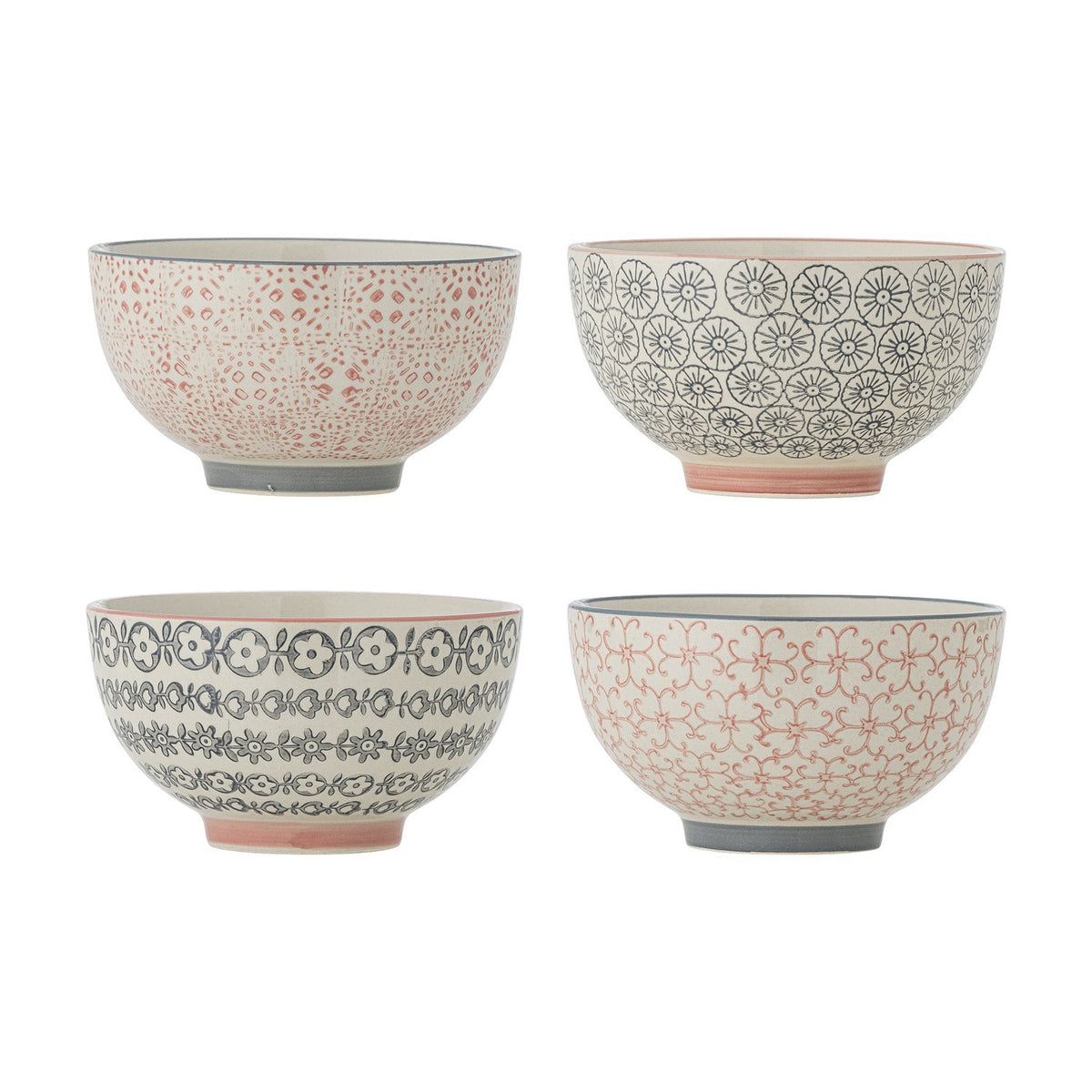 Cécile Floral Stoneware Bowls 13.5cm Set of 4 - Multi