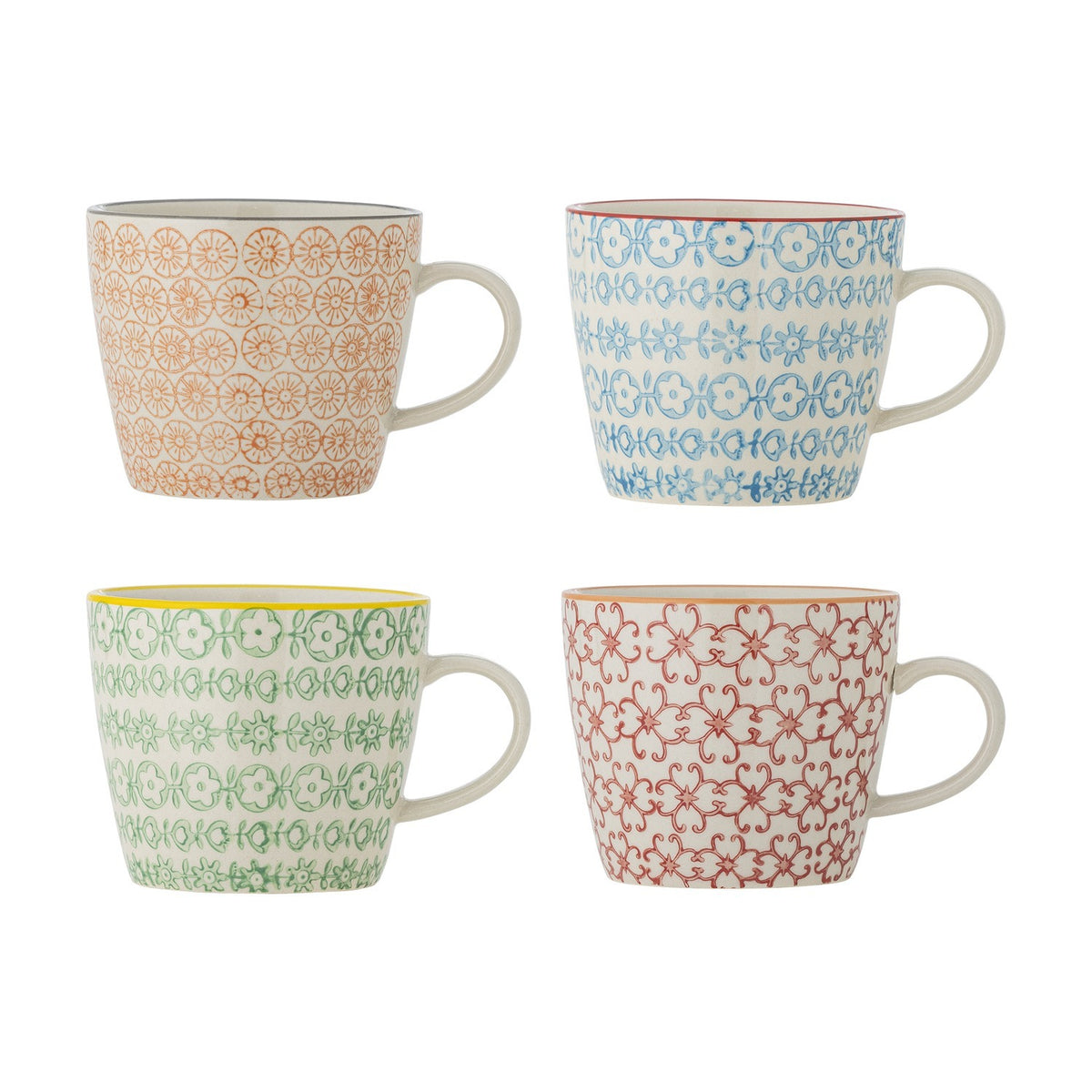 Carla Floral Stoneware Mugs 380ml Set of 4 - Multi