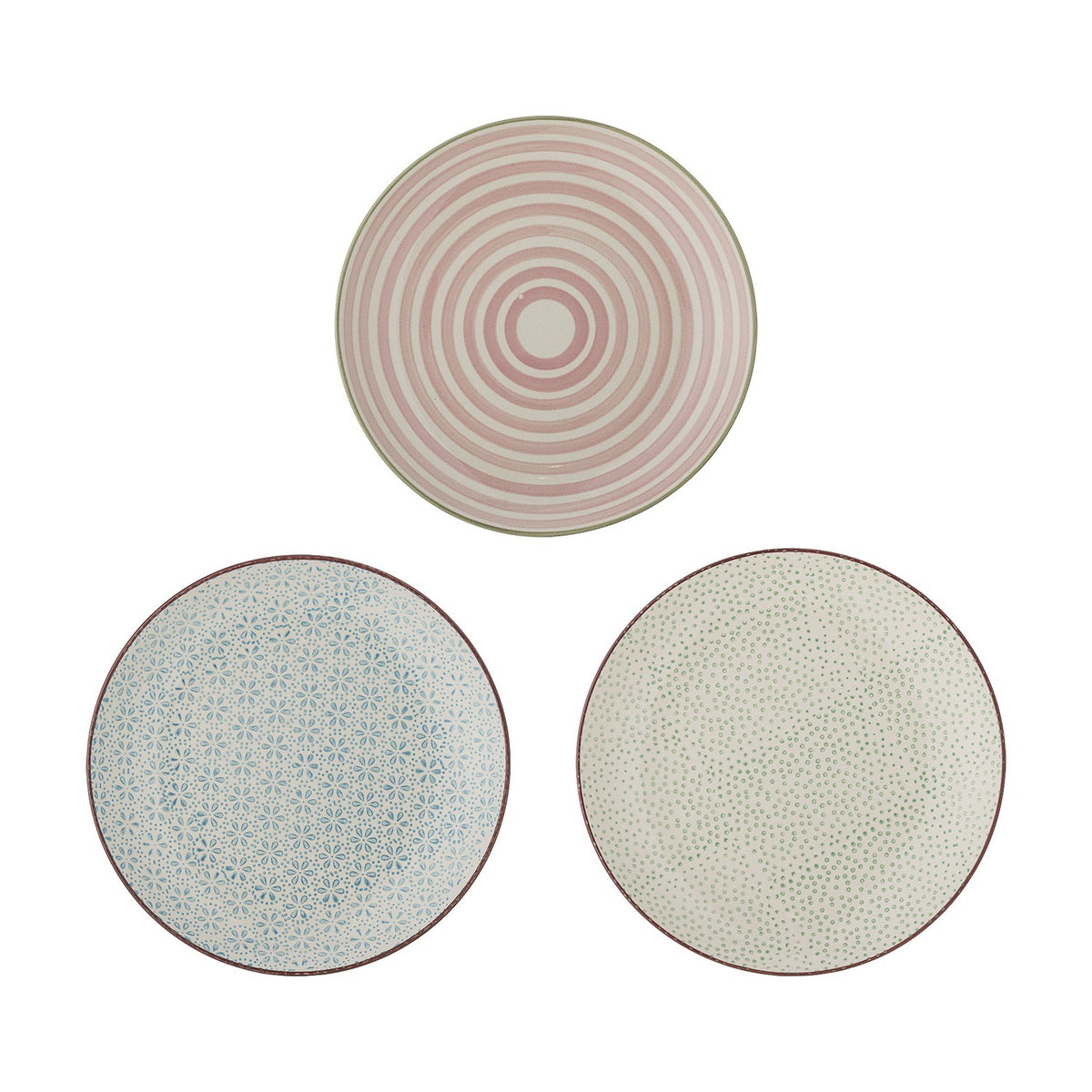 Patrizia Dotted Stoneware Side Plates Set of 3 - Multi