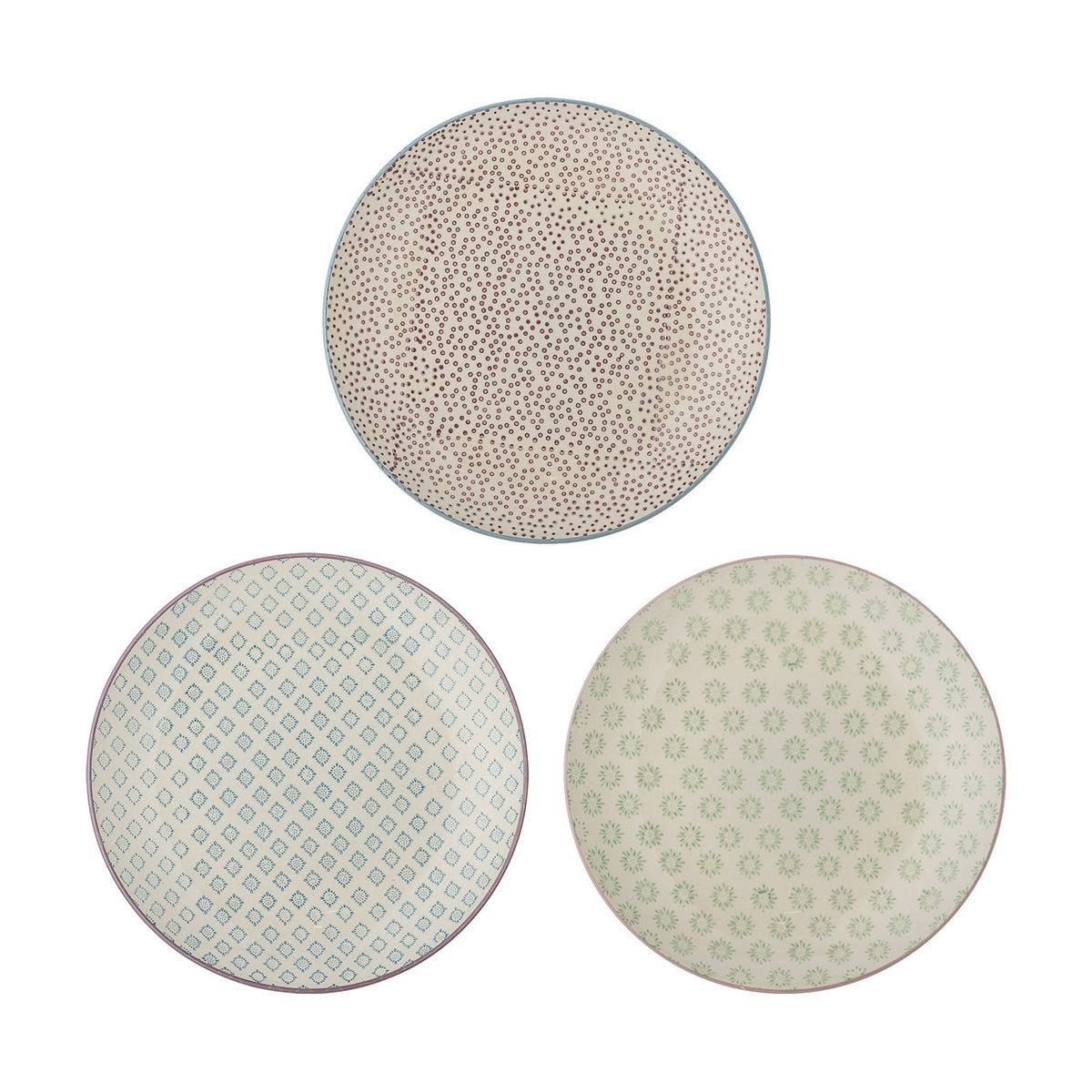 Patrizia Stoneware Dinner Plates Set of 3 - Multi