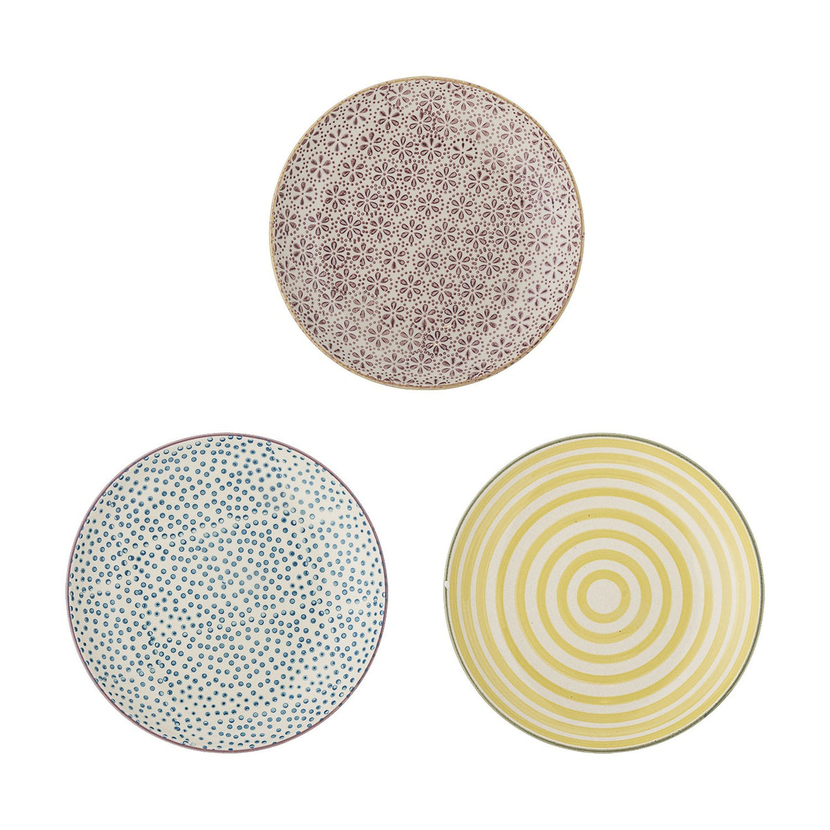 Patrizia Stoneware Plates Set of 3 - Multi