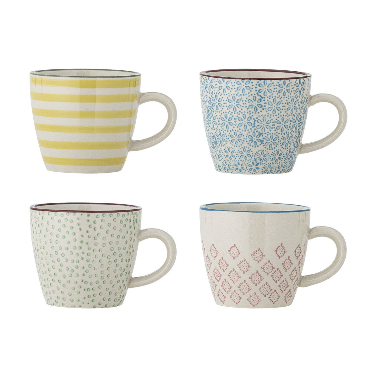 Patrizia Stoneware Cups 200ml Set of 4 - Multi