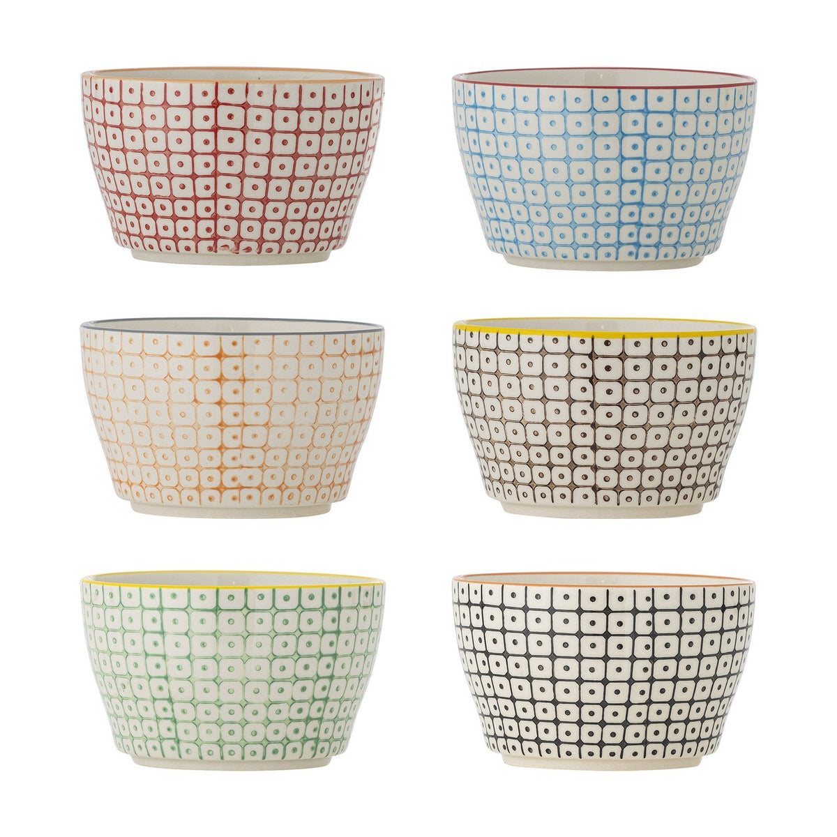 Carla Stoneware Bowls 11cm Set of 6 - Multi