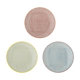Carla Geometric Stoneware Side Plates Set of 3 - Multi