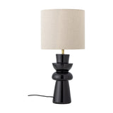 Lio Stoneware Table Lamp with Fabric Shade - Black
