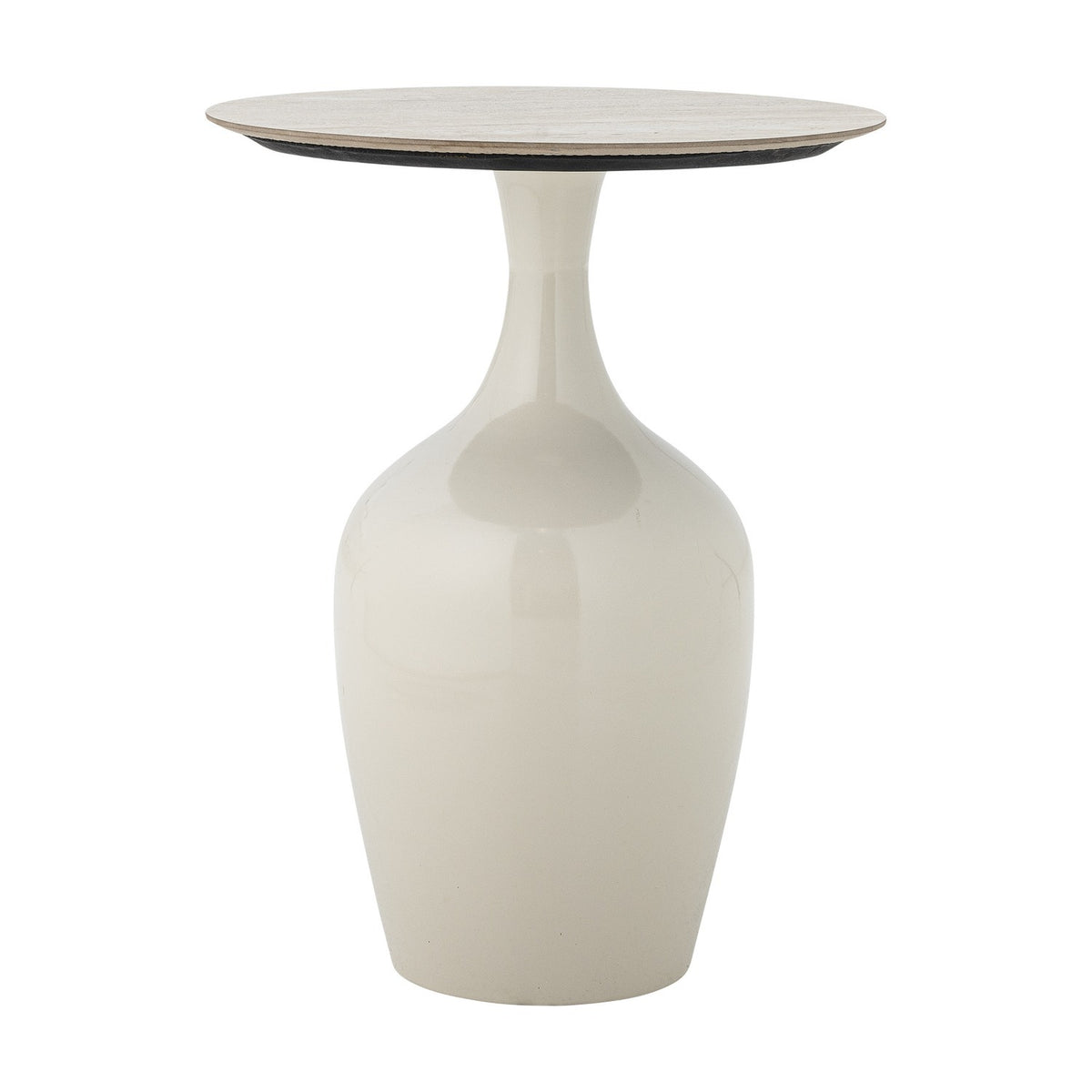 Lecco Round Iron Side Table - Cream