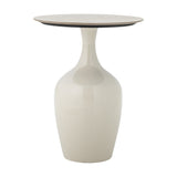 Lecco Round Iron Side Table - Cream