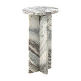 Jasmia Round Marble Side Table - Grey
